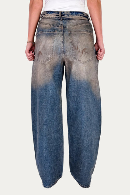 Folded Jeans - Dirty Washed