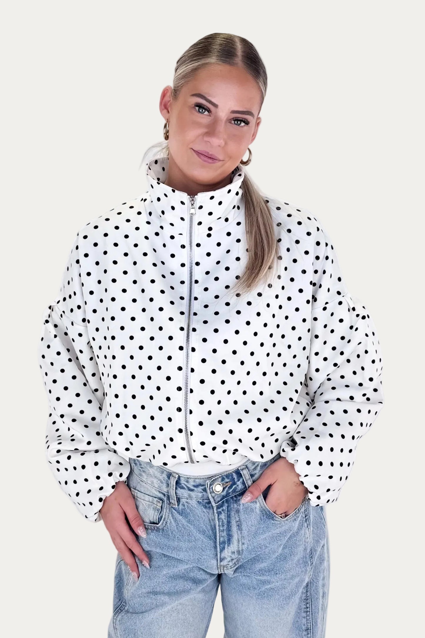 Polka Jacket - White