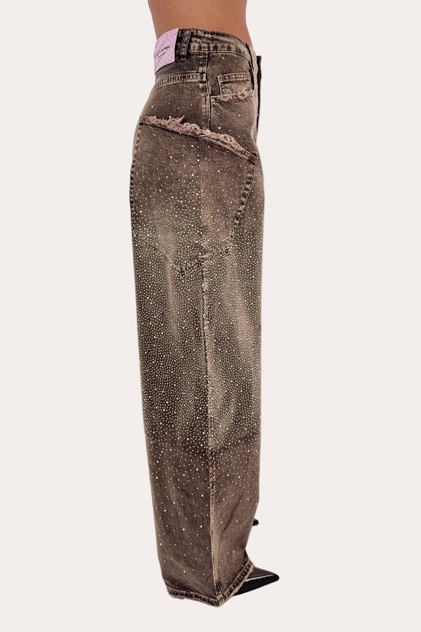Glitter Sage Balloon Jeans - Vintage Washed