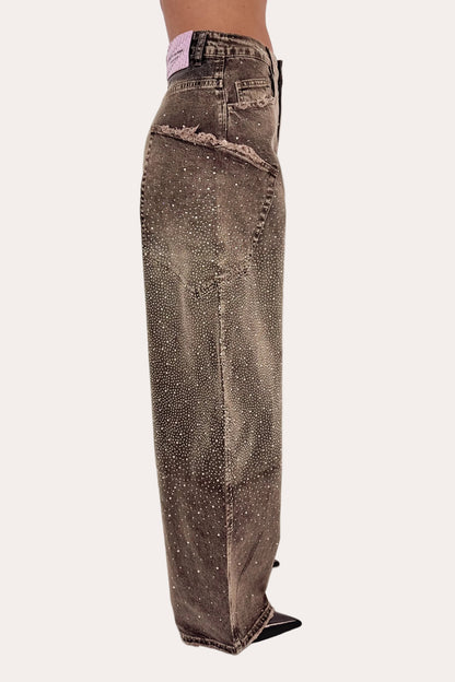Glitter Sage Balloon Jeans - Vintage Washed