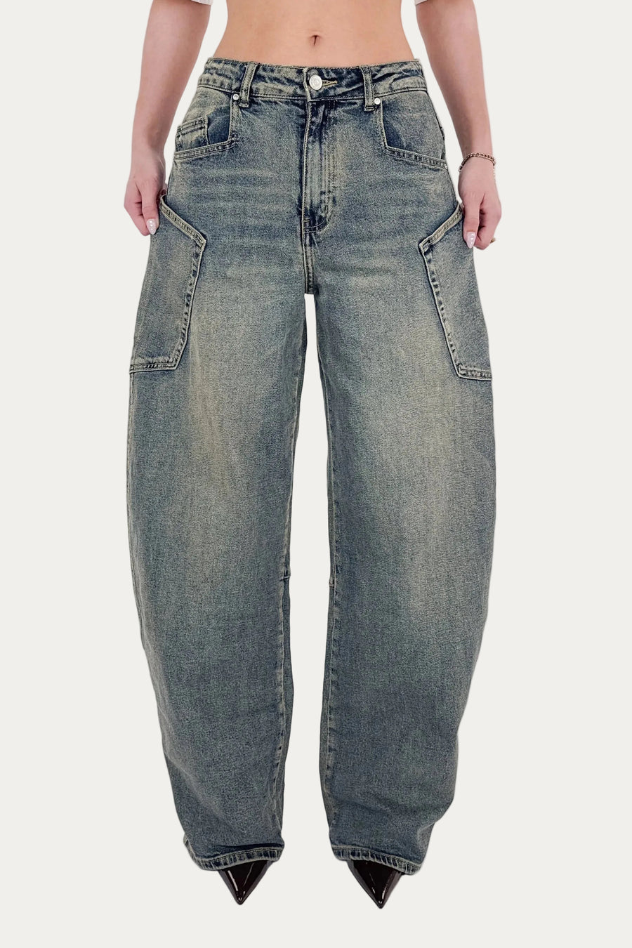 Sage Balloon Jeans