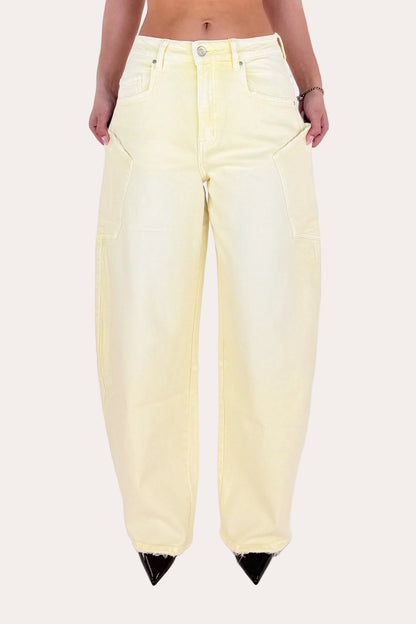 Sage Balloon Jeans - Butter Yellow