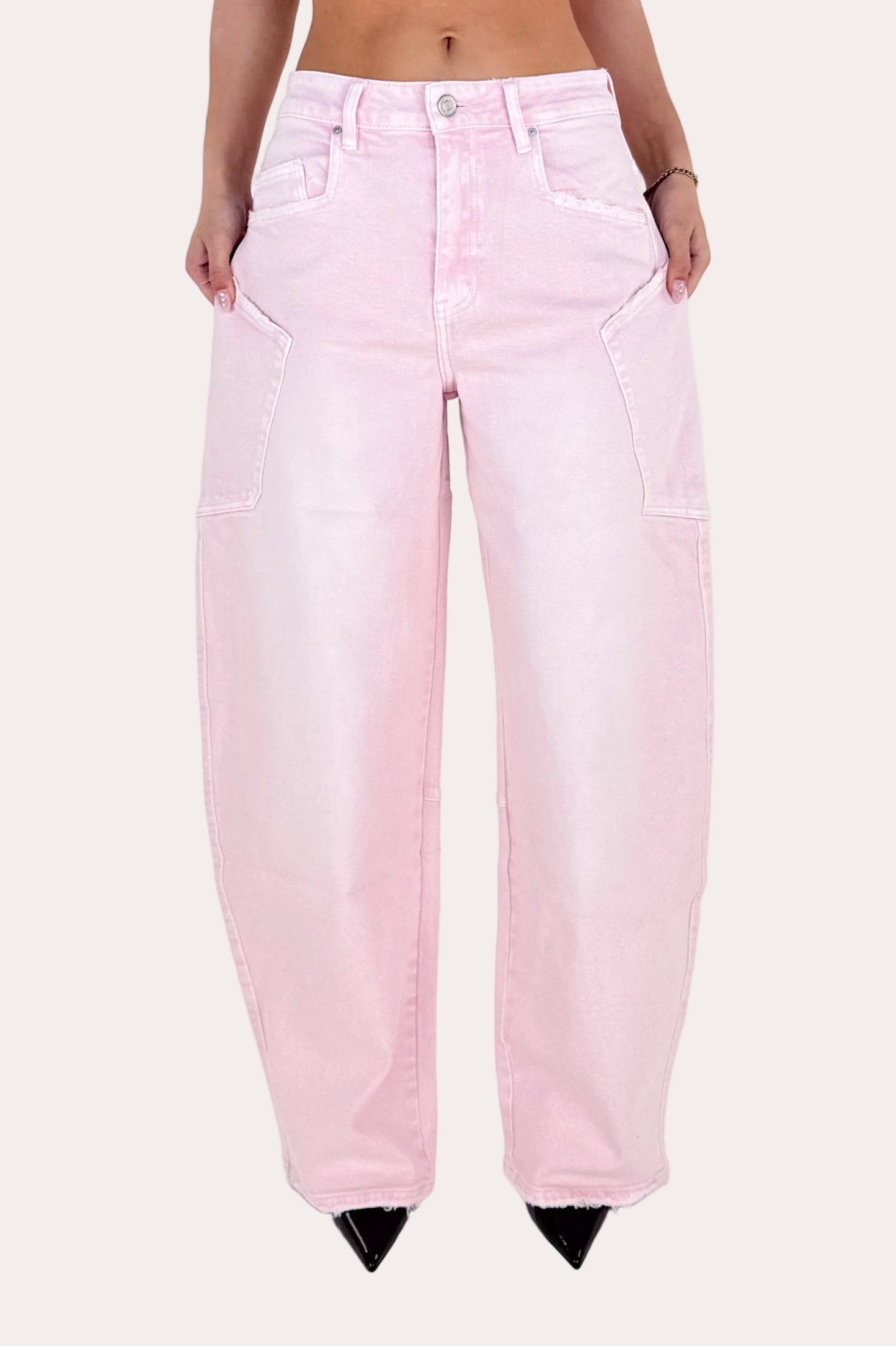 Sage Balloon Jeans - Pink