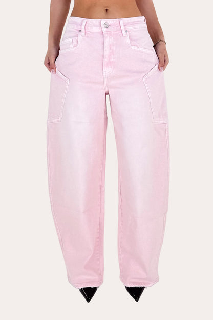 Sage Balloon Jeans - Pink