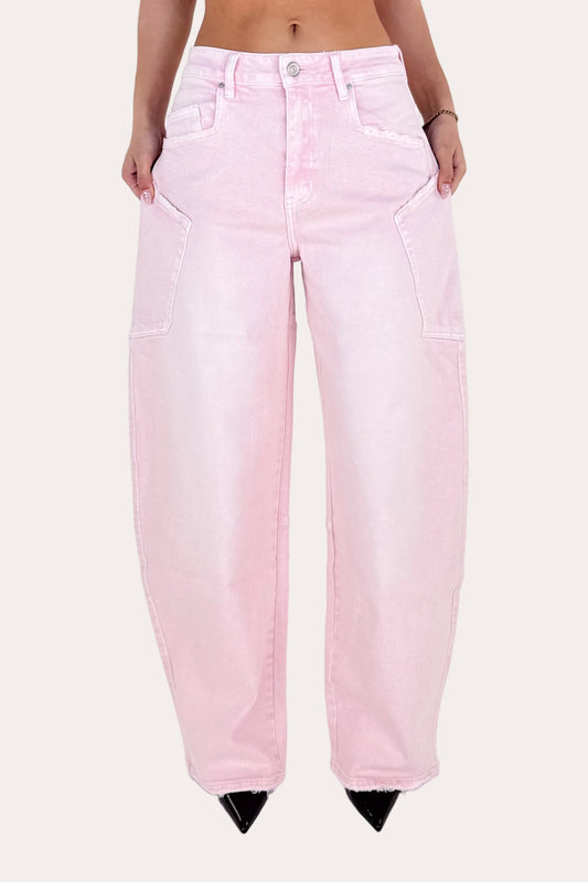 Sage Balloon Jeans - Pink