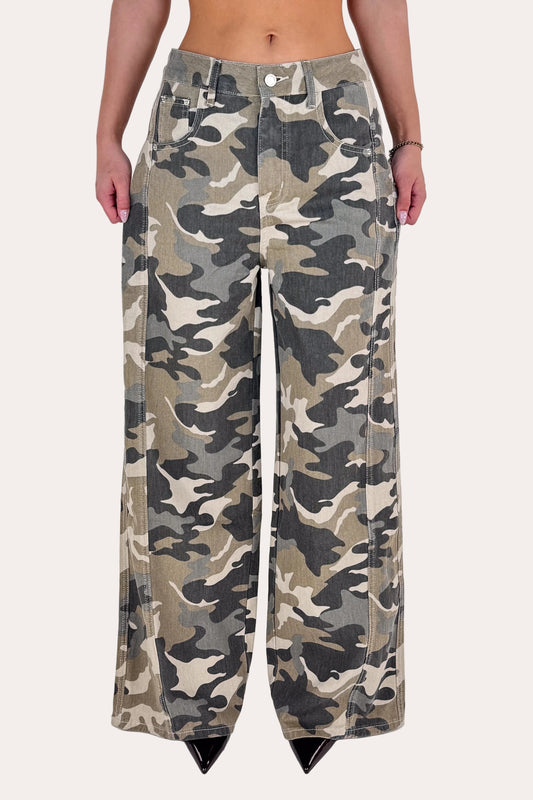 Wide Leg Camo Pants