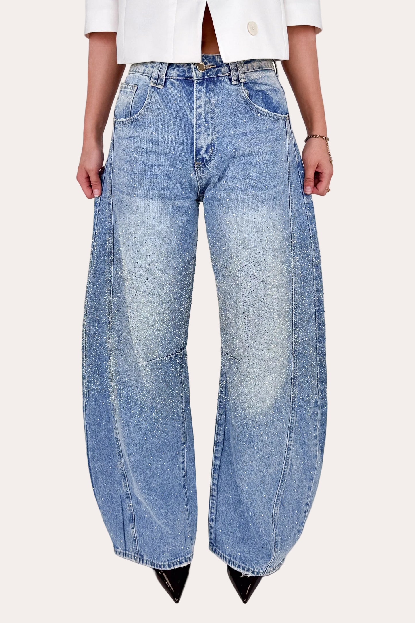 Sparkle Double Seamed Tall Balloon Jeans
