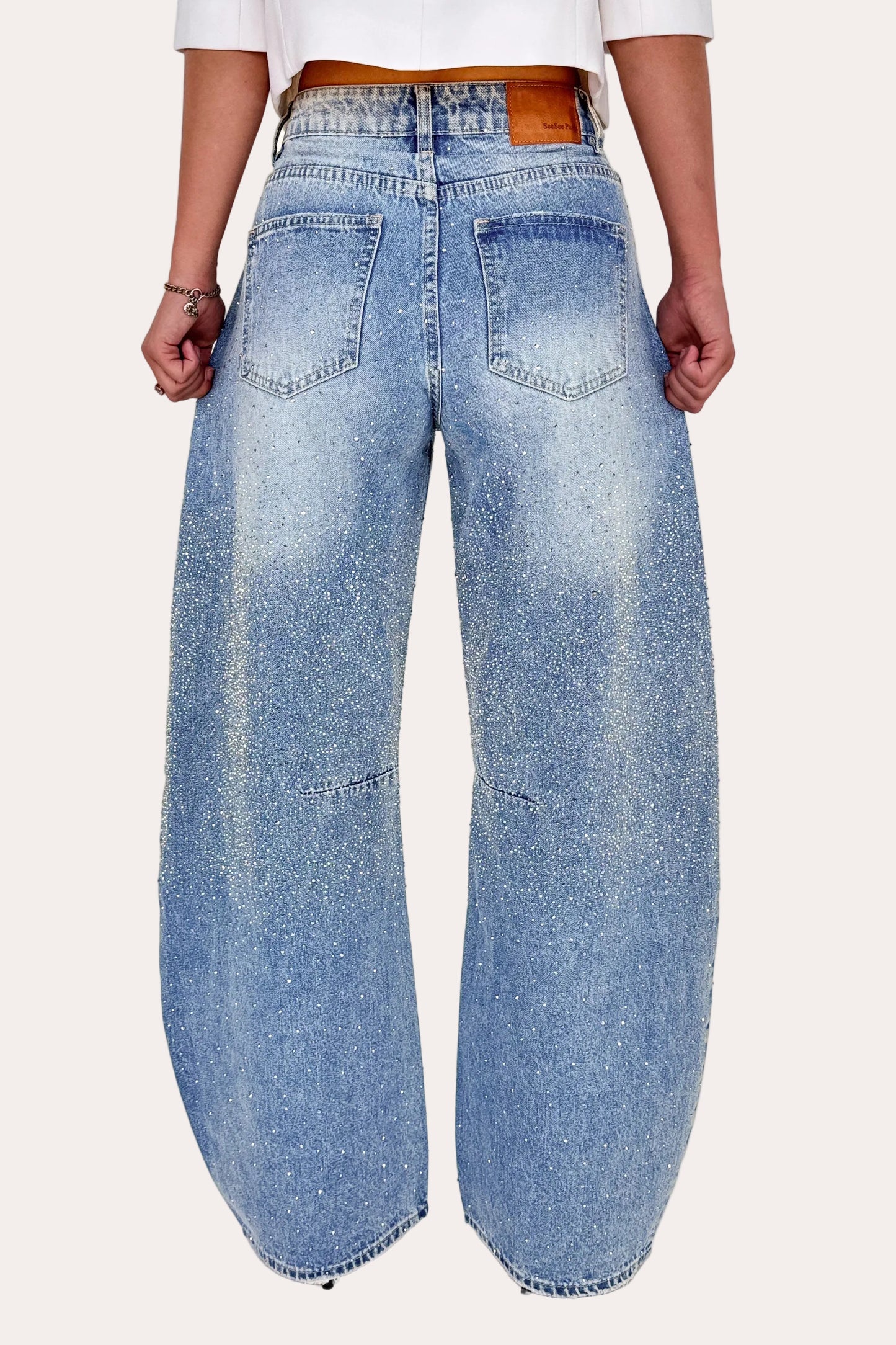 Sparkle Double Seamed Tall Balloon Jeans