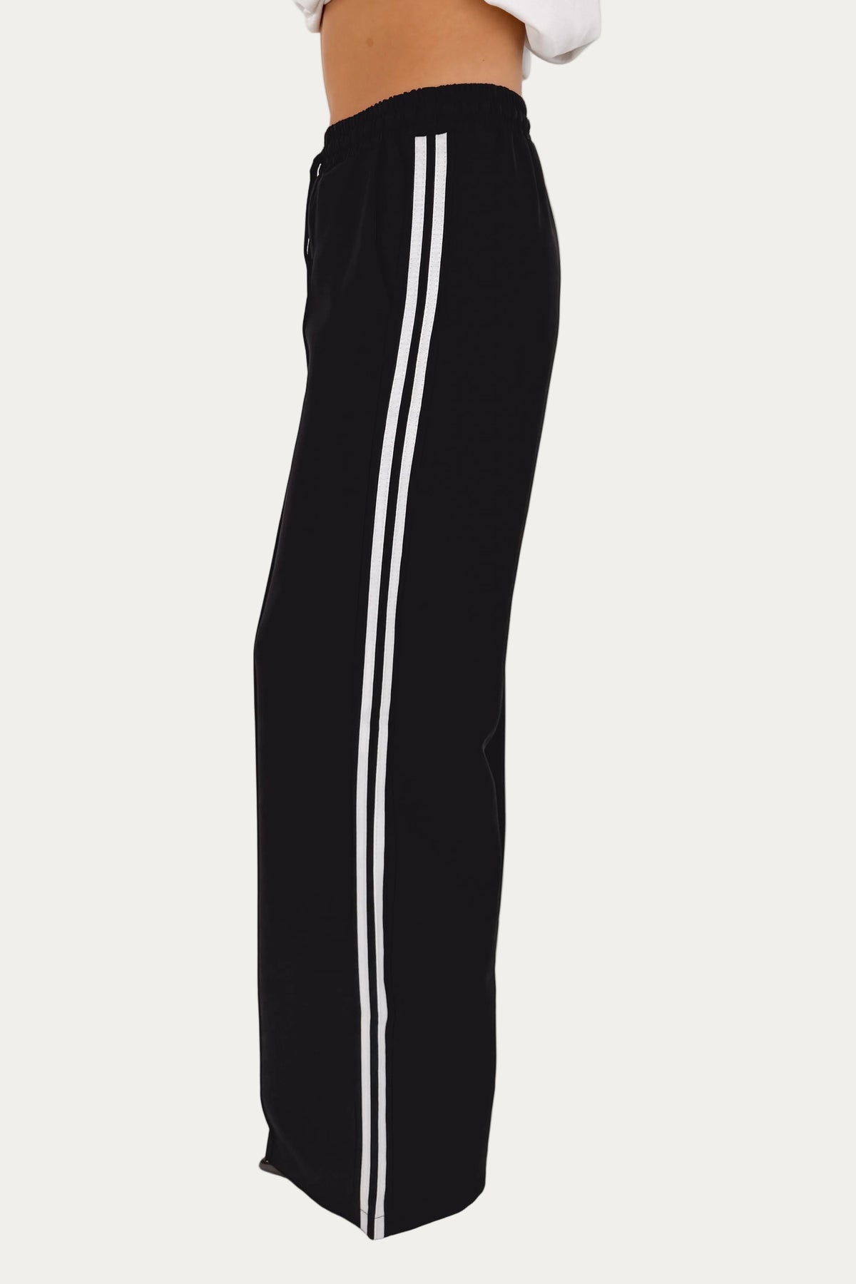 Track Striped Pants - Black