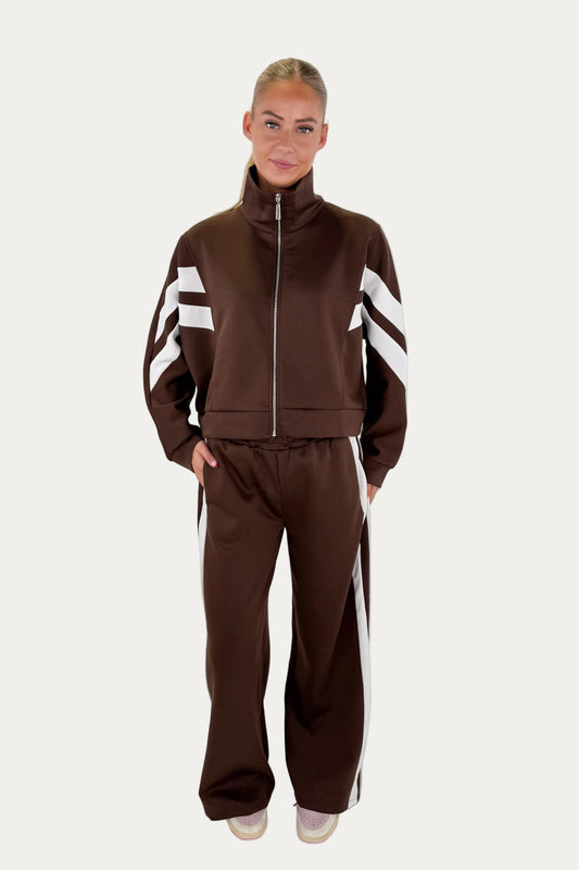 Striped Tracksuit - Brown