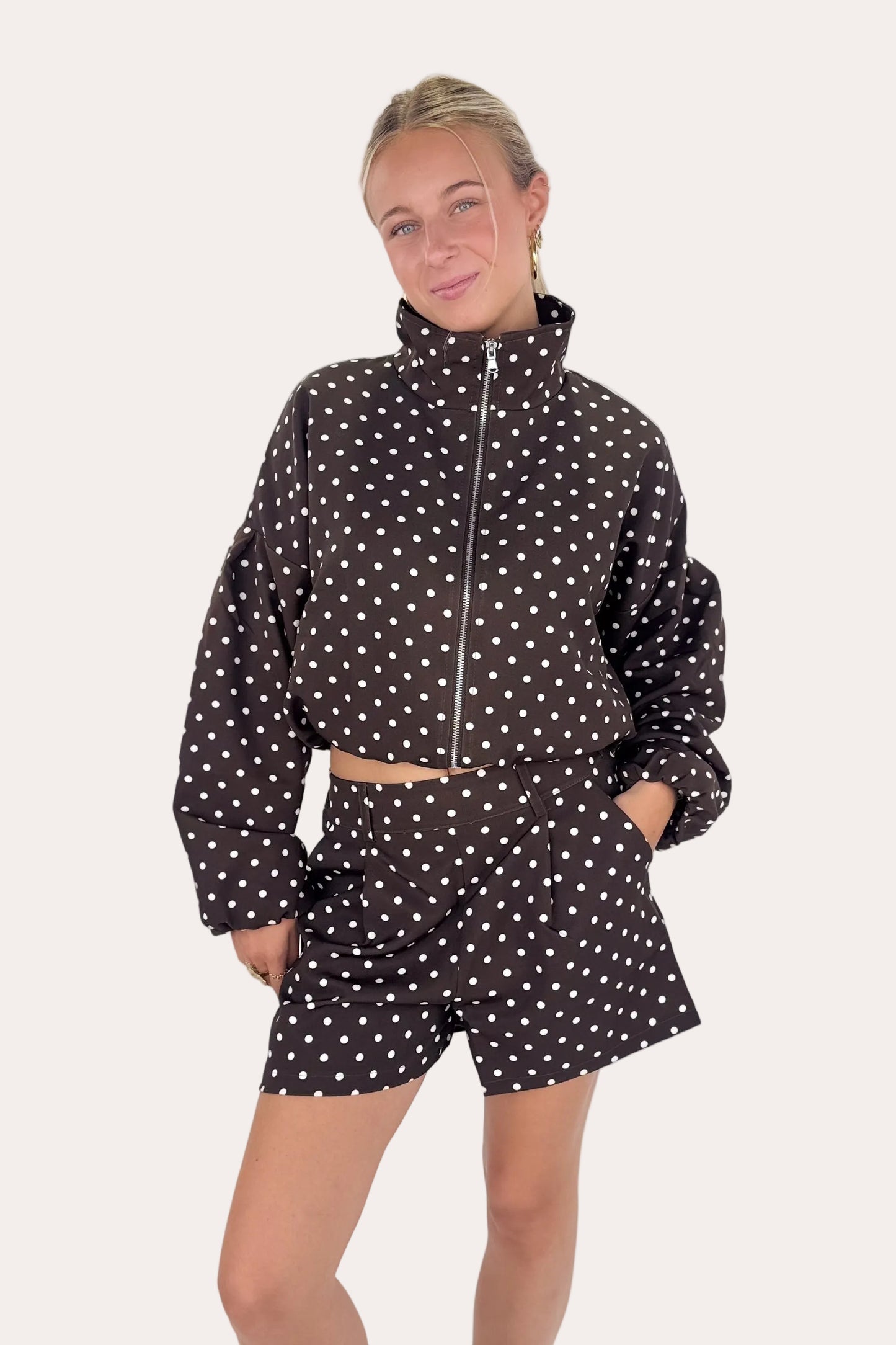 Polka Shorts - Brown