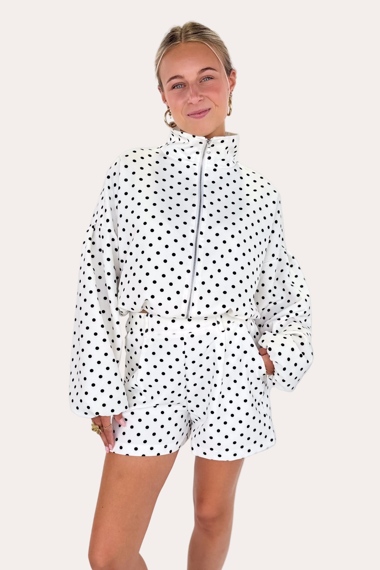 Polka Shorts - White