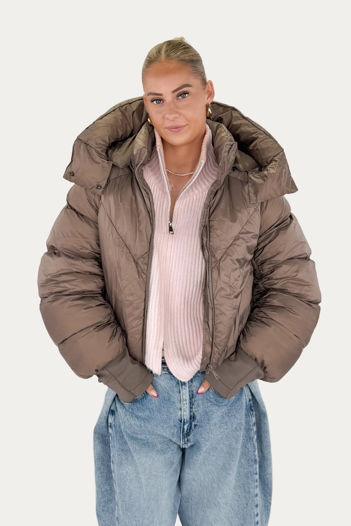 Cloud Puffer Jacket -Taupe