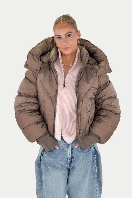Cloud Puffer Jacket -Taupe