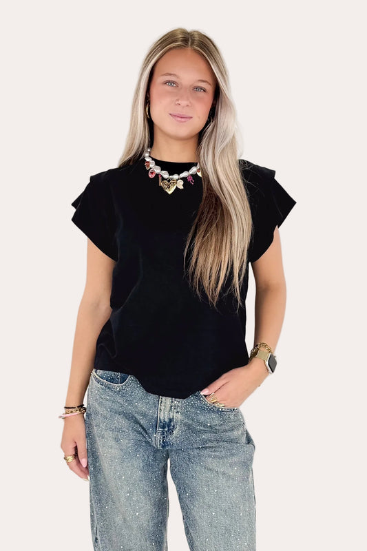 Basic Folded Tee - Black
