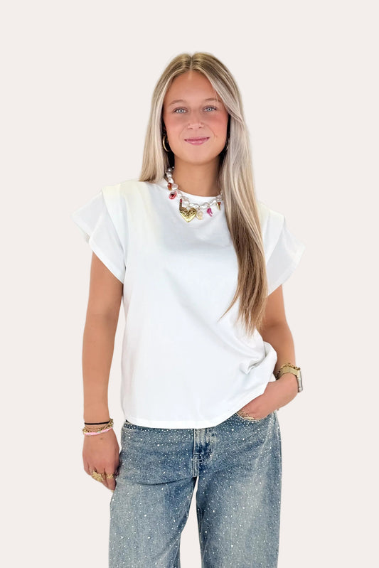 Basic Folded Tee - White