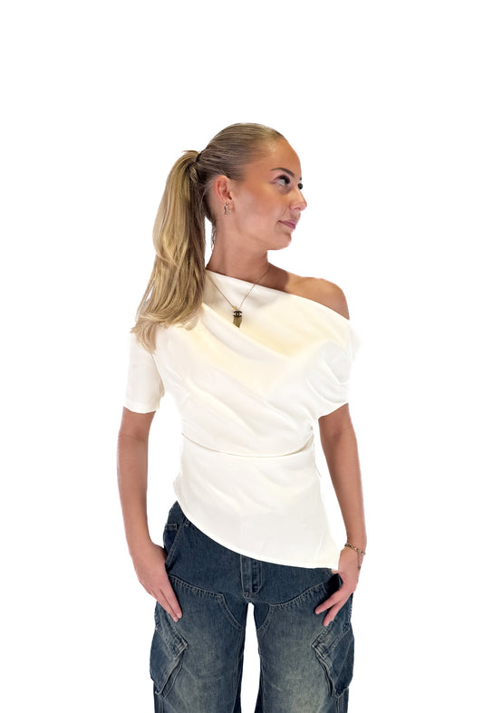 One Shoulder Top - White