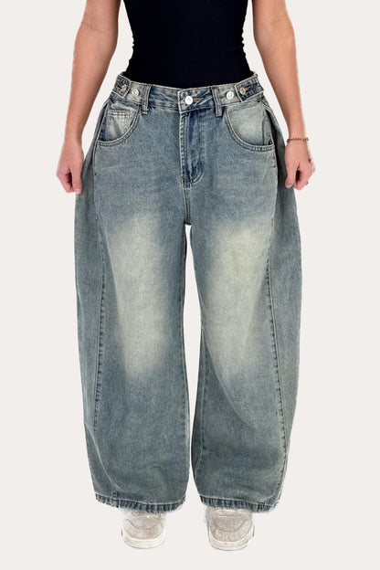 Adjustable Baggy Jeans – Vintage Blue