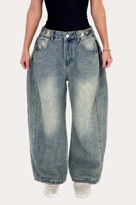 Adjustable Baggy Jeans – Vintage Blue