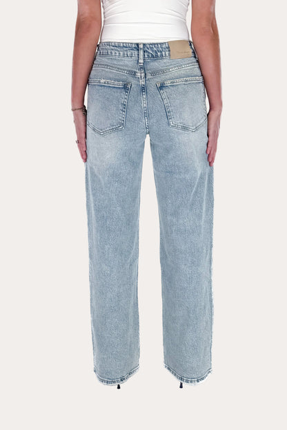 Mid Waist Straight Leg Jeans