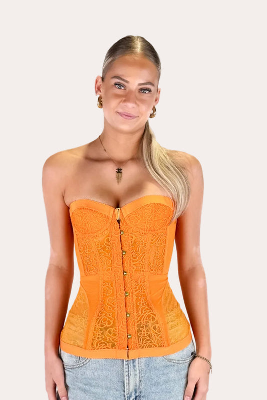 Lace Corset - Orange