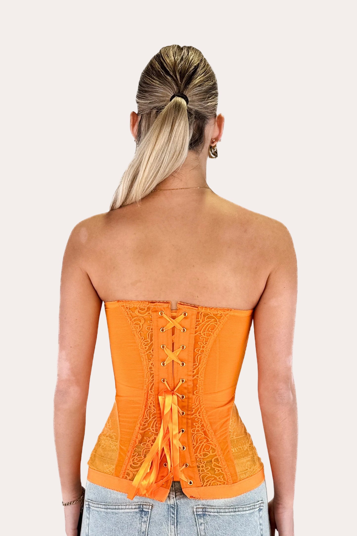 Lace Corset - Orange