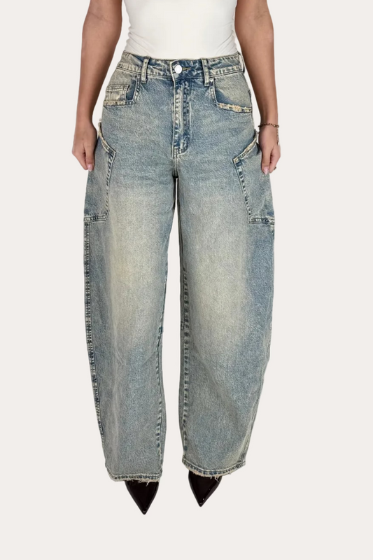 Sage Balloon Jeans - Vintage Blue