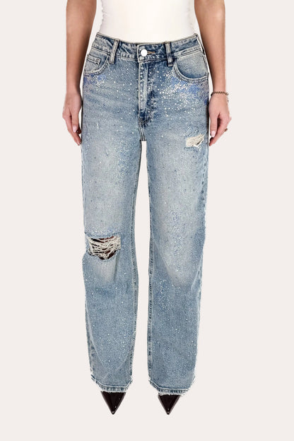Ripped Ocean Wide Leg Jeans