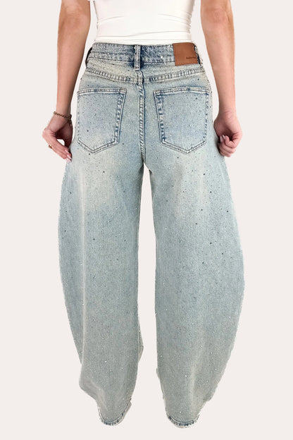 Glitter Balloon jeans - Light Blue