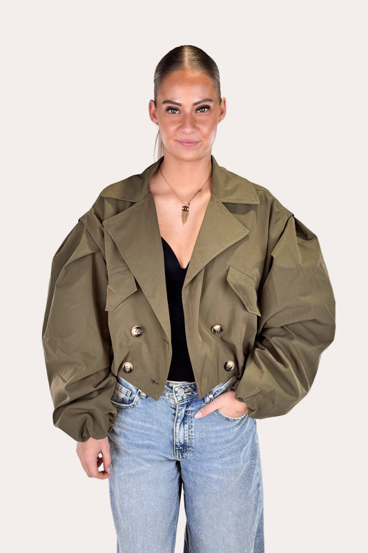 Bomber Trench Coat - Green