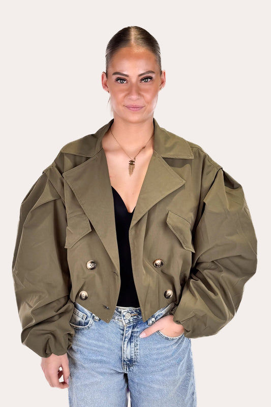 Bomber Trench Coat - Green