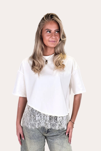 Lace Tee - White