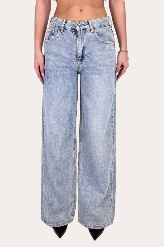 Mid Waist Wide Leg Jeans