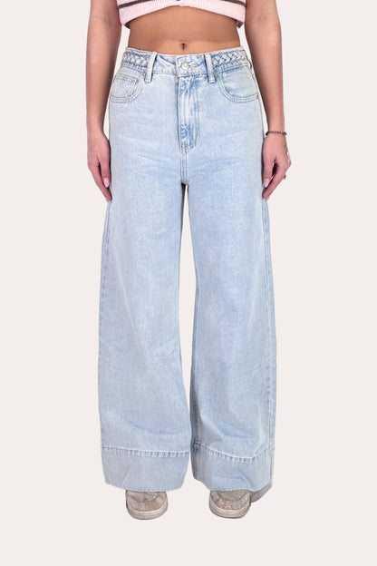 Braided Jeans - Light Blue