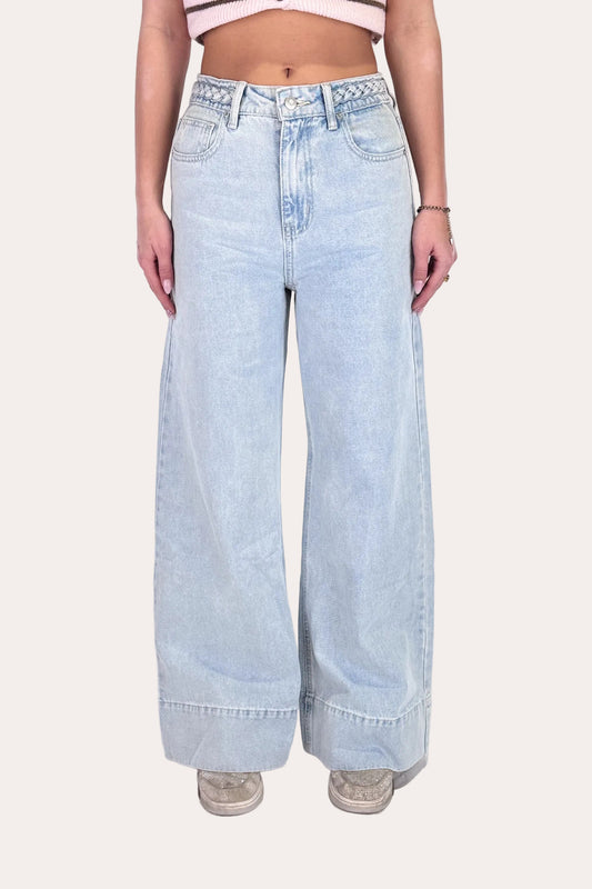 Braided Jeans - Light Blue