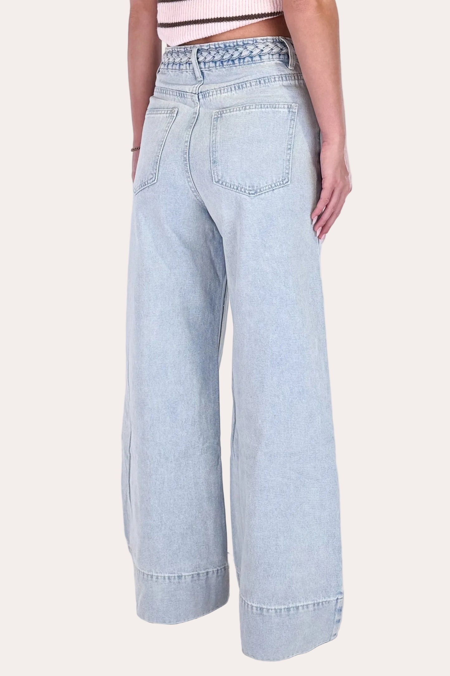 Braided Jeans - Light Blue