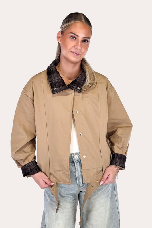 Checkered Collar Jacket