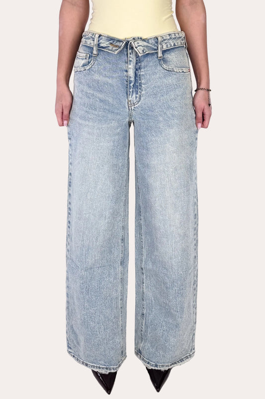 Folded Wide Leg Jeans
