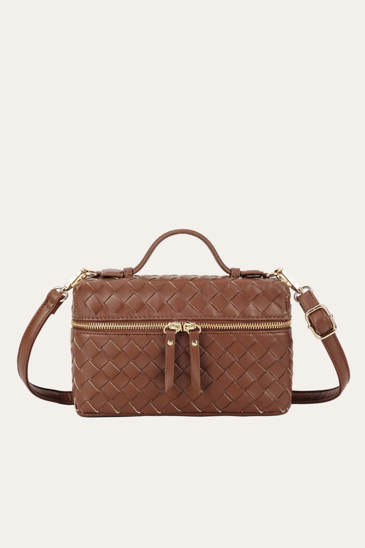 Woven Box Bag - Brown