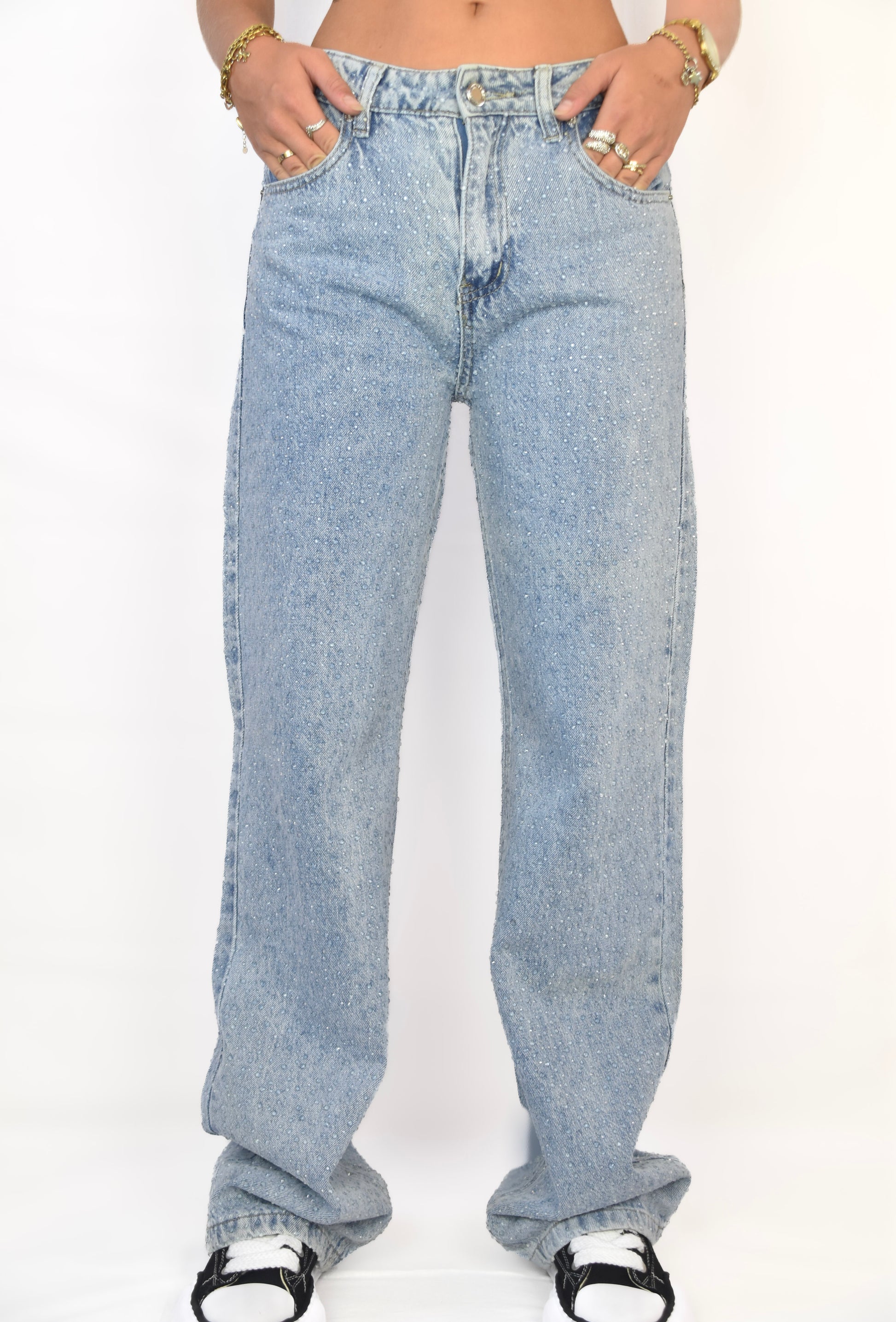 Droplet Straight Leg Jeans - jeans van Pretty in Pink. 