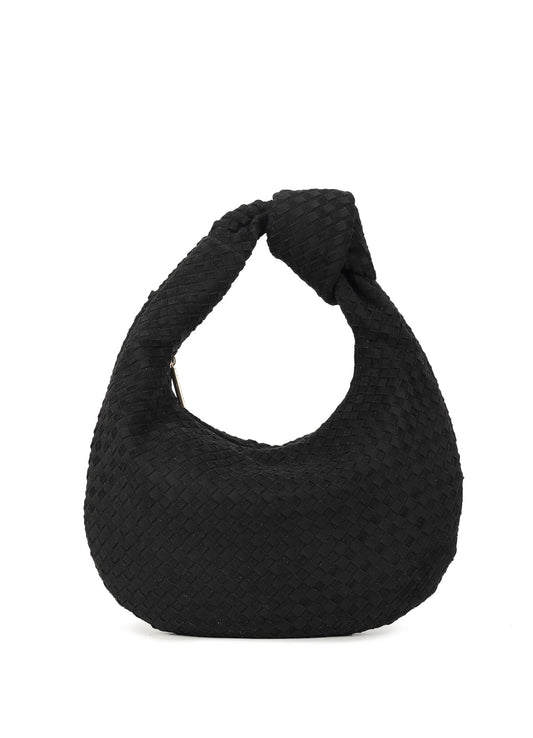 Knotted Suede Bag - Black