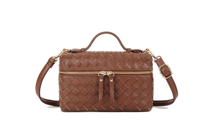 Woven Box Bag - Brown