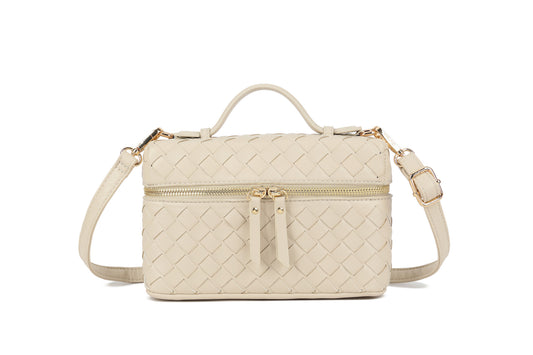 Woven Box Bag - Beige