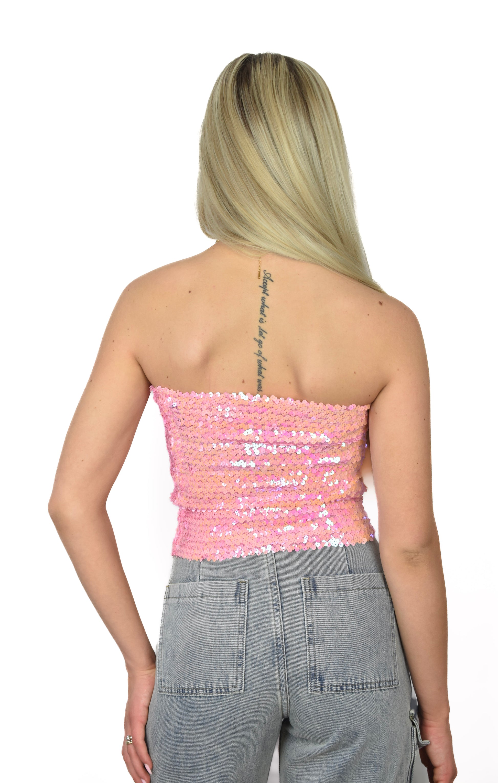Glitter bandeau Pink - top van Pretty in Pink. 