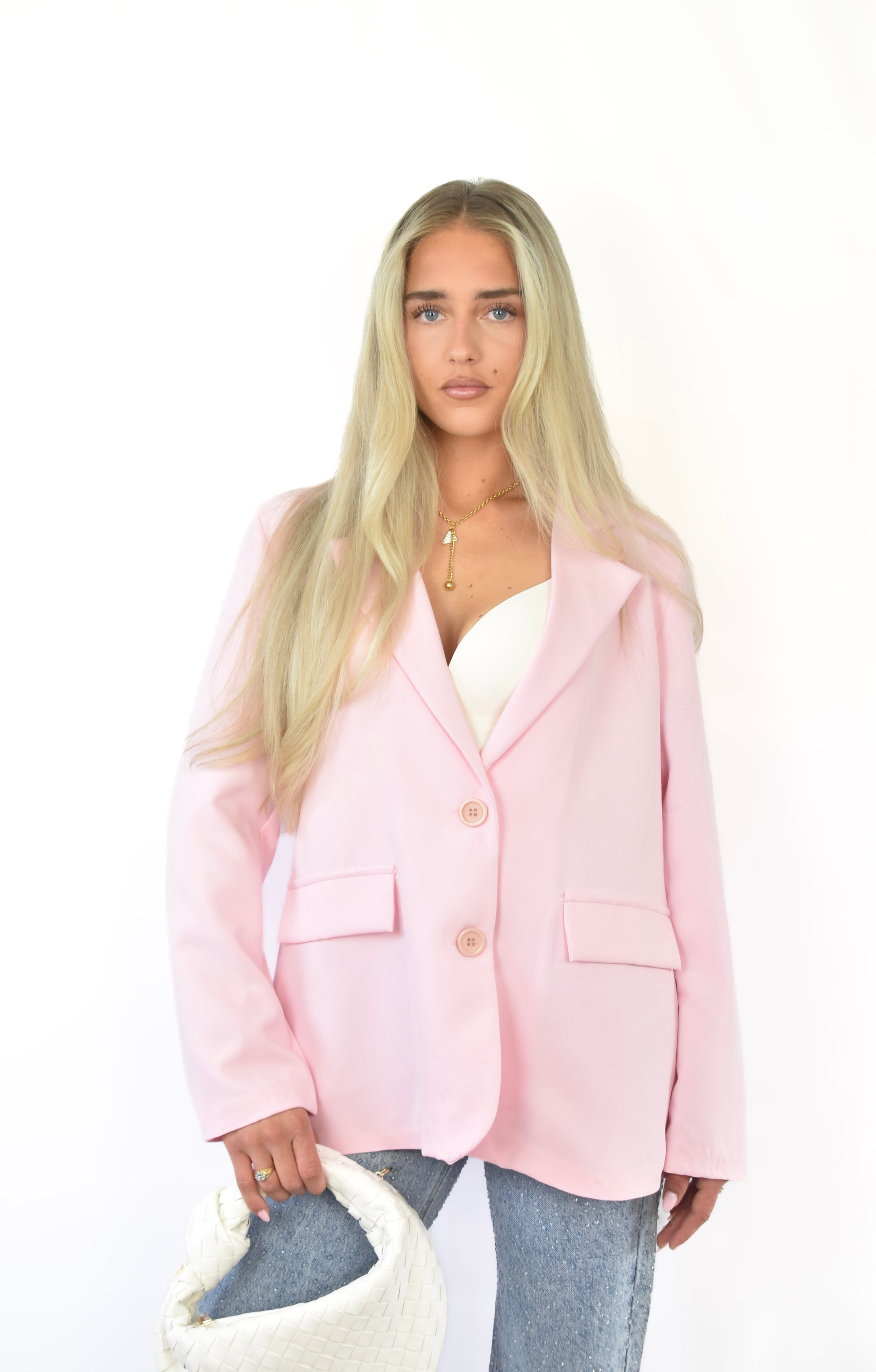 Split blazer pink - blazer van Pretty in Pink. 