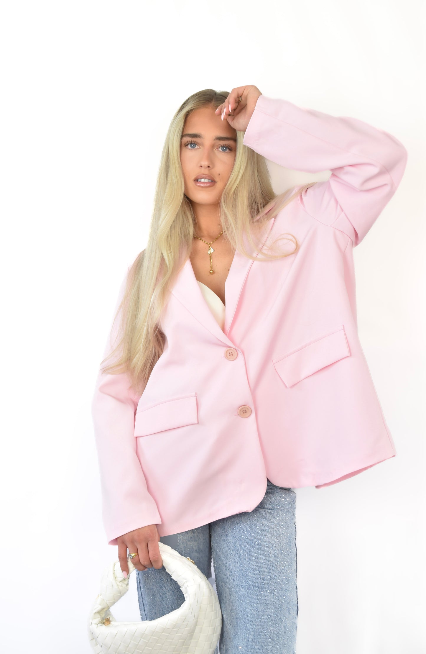Split blazer pink - blazer van Pretty in Pink. 