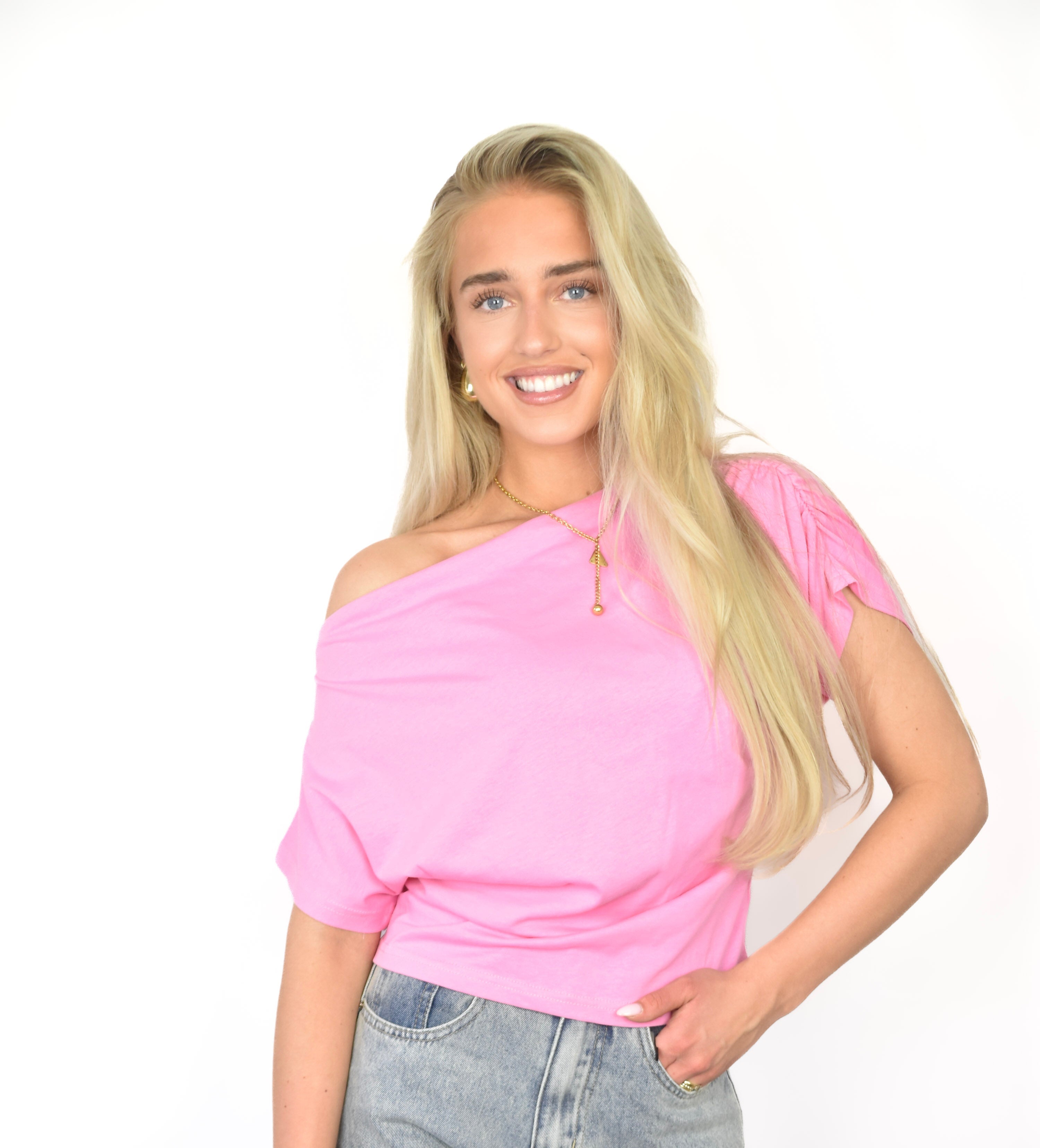 'Blush' Top Pink - top van Pretty in Pink. 