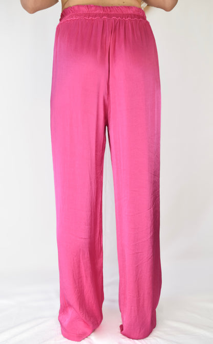 Satin pants pink - pants van Pretty in Pink. 
