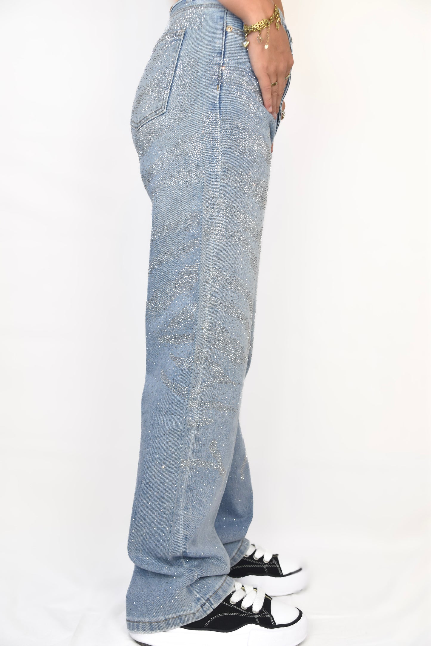 'Tiger' Rhinestone Jeans - jeans van Pretty in Pink. 