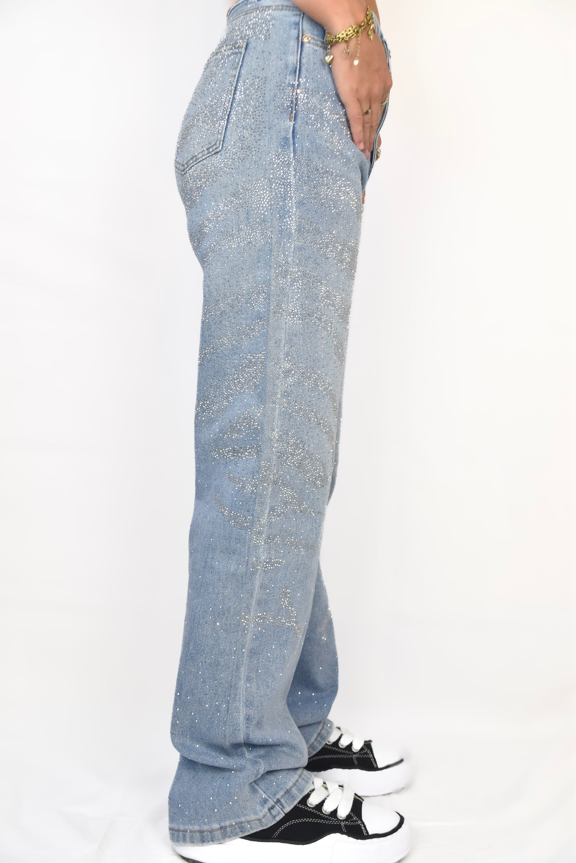 'Tiger' Rhinestone Jeans - jeans van Pretty in Pink. 